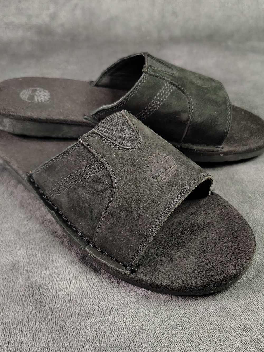 Timberland Black Suede Slide Sandals Women’s Size 5 Slip On Casual